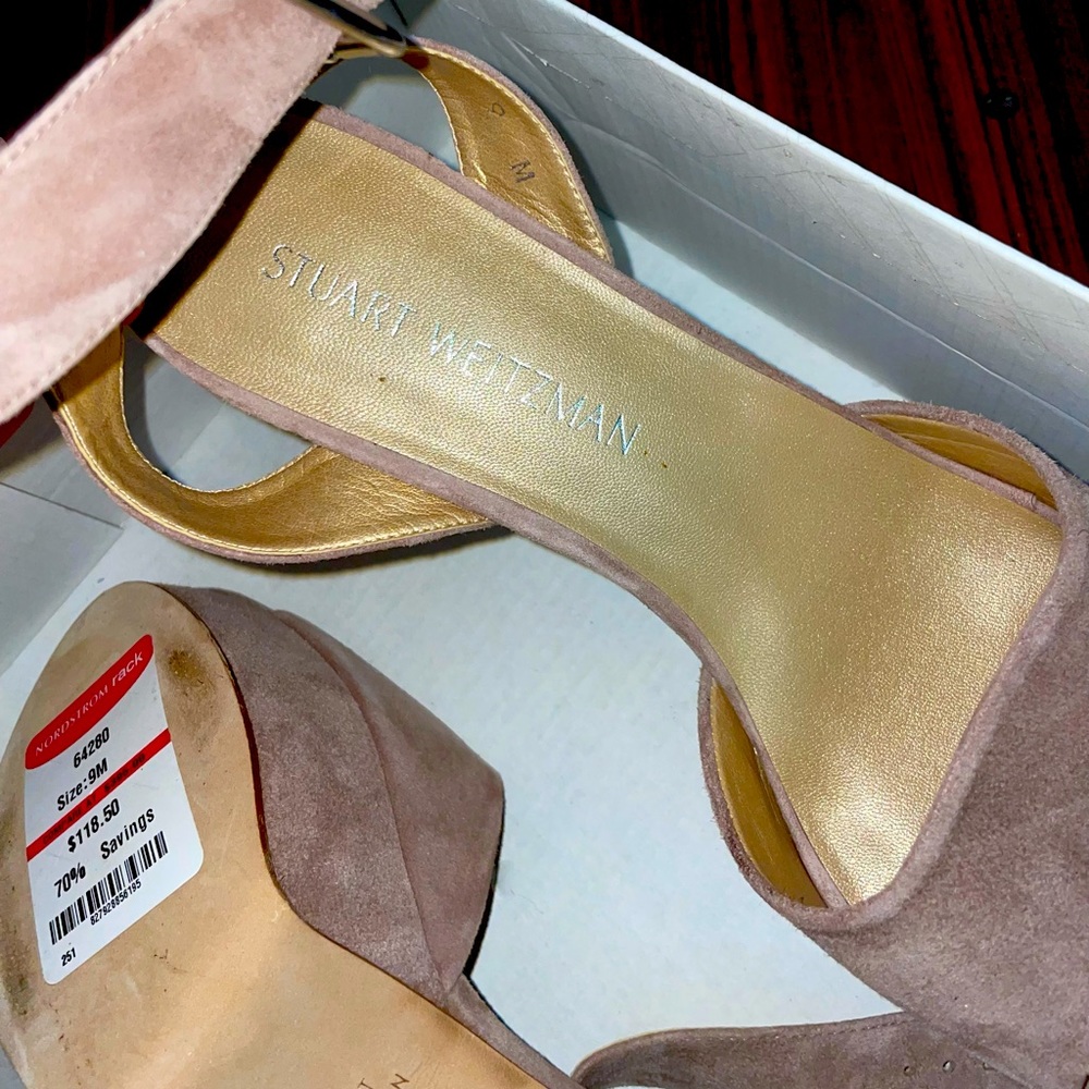 Stuart Weizman Tan Block Heel